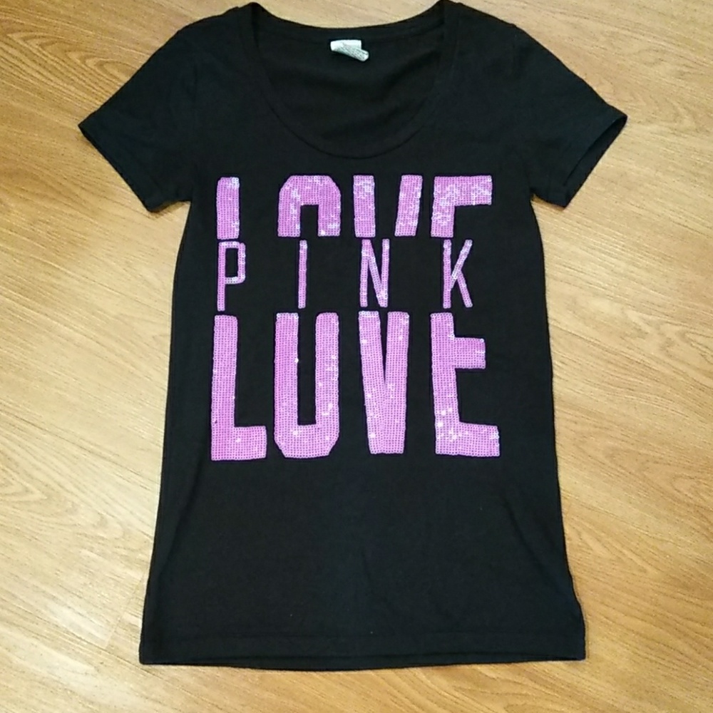 💜🔮PINK Black and Purple BLING T shirt Small